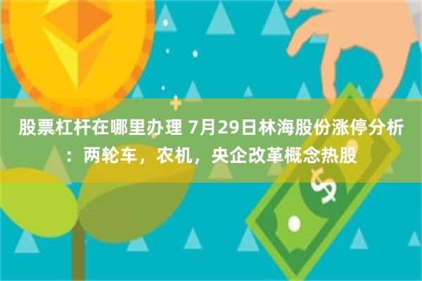 股票杠杆在哪里办理 7月29日林海股份涨停分析：两轮车，农机，央企改革概念热股