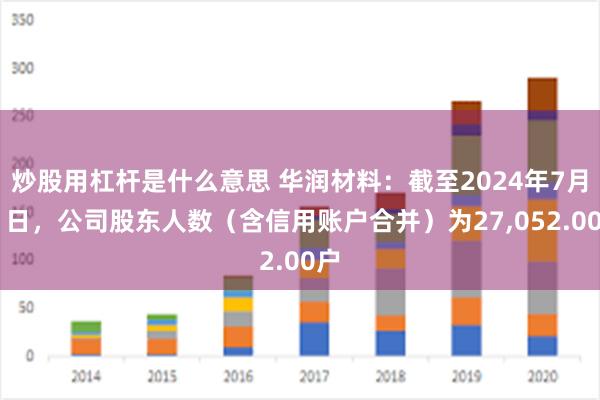 炒股用杠杆是什么意思 华润材料：截至2024年7月31日，公司股东人数（含信用账户合并）为27,052.00户