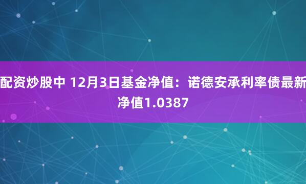 配资炒股中 12月3日基金净值：诺德安承利率债最新净值1.0387