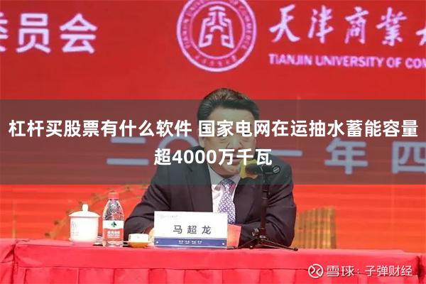 杠杆买股票有什么软件 国家电网在运抽水蓄能容量超4000万千瓦