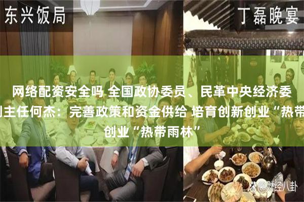 网络配资安全吗 全国政协委员、民革中央经济委员会副主任何杰：完善政策和资金供给 培育创新创业“热带雨林”